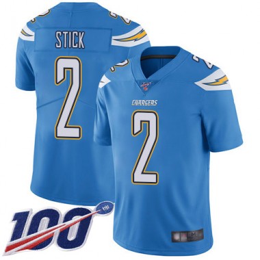 Los Angeles Chargers NFL Football Easton Stick Electric Blue Jersey Men Limited #2 Alternate 100th Season Vapor Untouchable